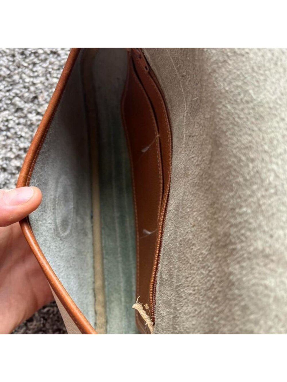Vintage Ivory Tan Leather Dooney & Bourke Crossbody Bag Timeless Preppy Utility - Picture 8 of 8